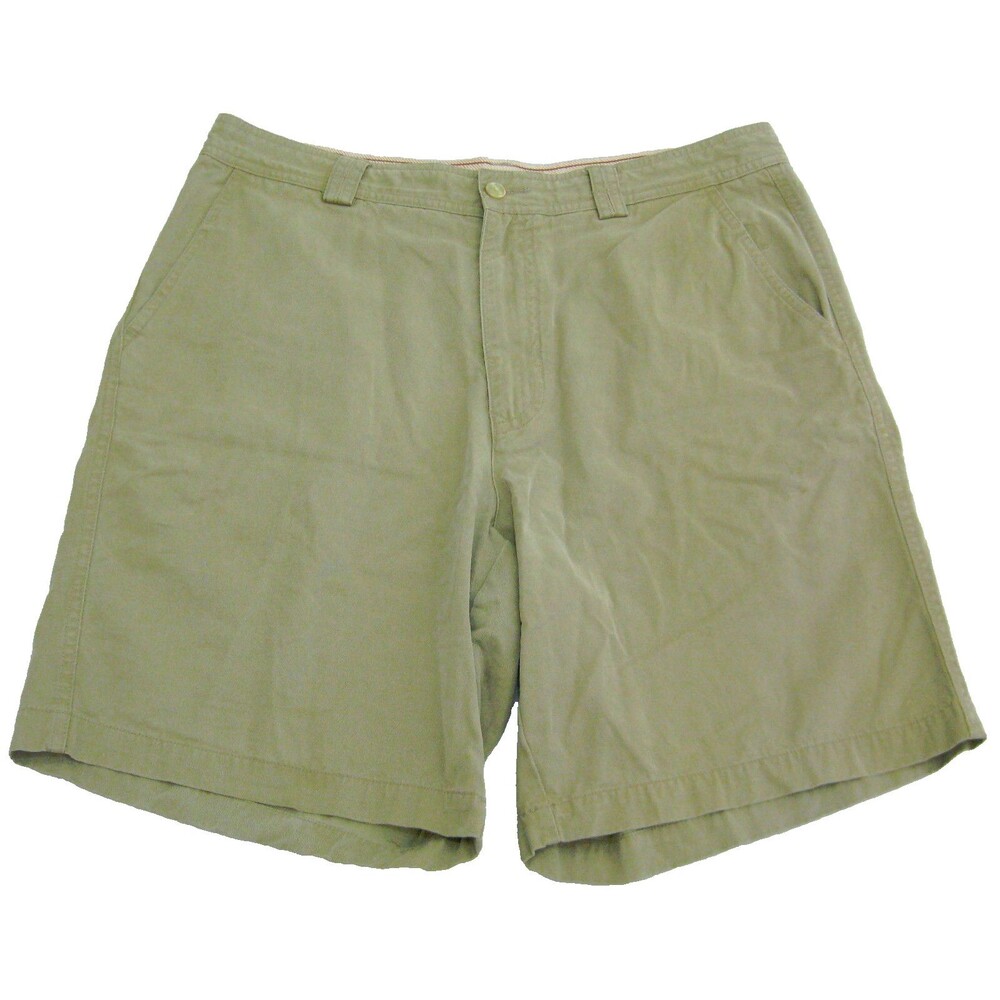 TOMMY BAHAMA Mens (Size 33) Beige Khaki Casual Walking Shorts 4 Pockets Zip Fly